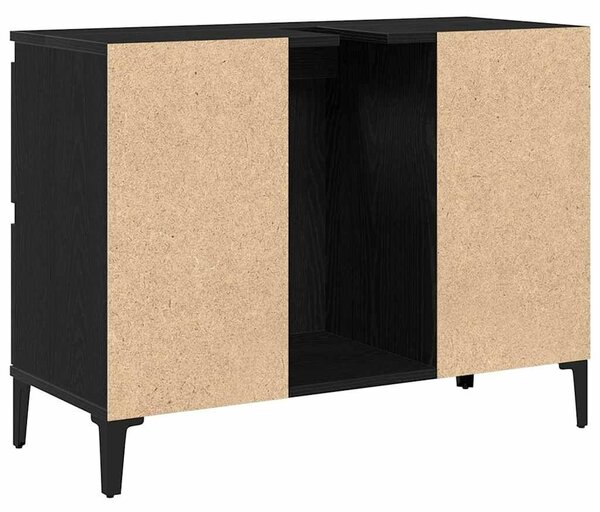 VidaXL Fürdőszobai mosdószekrény Fekete tölgy 80 x 33 x 60 cm