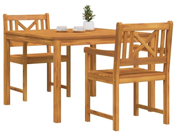 VidaXL Kert étkező szett 3 pcs Barna Tömör akácfa