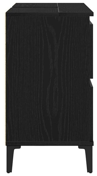 VidaXL Fürdőszobai mosdószekrény Fekete tölgy 80 x 33 x 60 cm