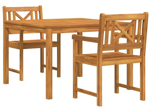 VidaXL Kert étkező szett 3 pcs Barna Tömör akácfa