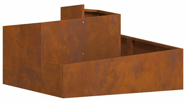 VidaXL Kerti cserép Barna 80 x 80 x 50 cm Időjárásálló acél
