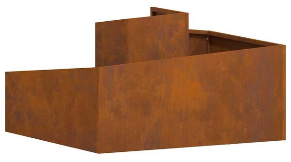VidaXL Kerti cserép Barna 80 x 80 x 50 cm Időjárásálló acél