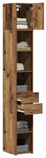 VidaXL Tárolószekrény 2 db Öreg fa 30 x 42,5 x 225 cm