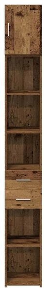 VidaXL Tárolószekrény 2 db Öreg fa 30 x 42,5 x 225 cm