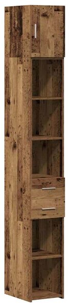 VidaXL Tárolószekrény 2 db Öreg fa 30 x 42,5 x 225 cm