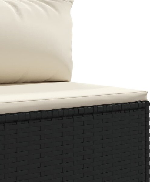 VidaXL 4 részes fekete polyrattan kerti ülőgarnitúra párnákkal