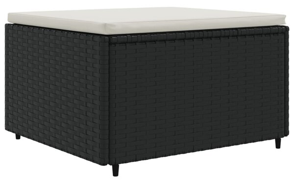 VidaXL 4 részes fekete polyrattan kerti ülőgarnitúra párnákkal