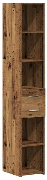VidaXL Tárolószekrény 2 db Öreg fa 30 x 42,5 x 225 cm