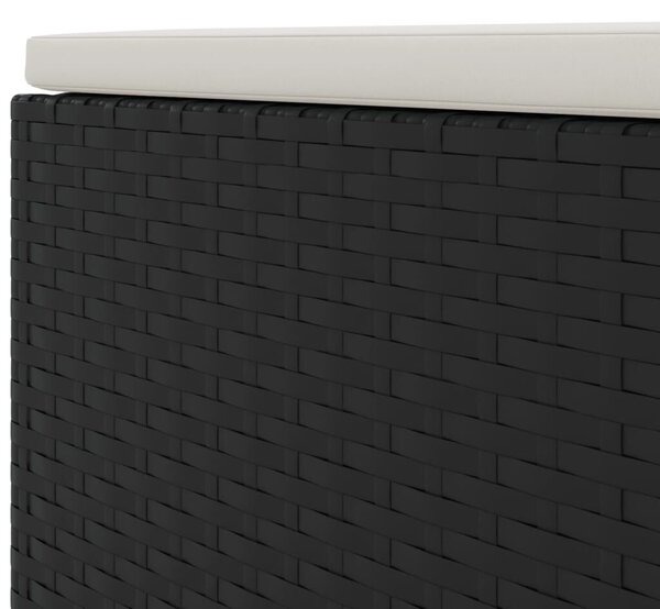 VidaXL 4 részes fekete polyrattan kerti ülőgarnitúra párnákkal