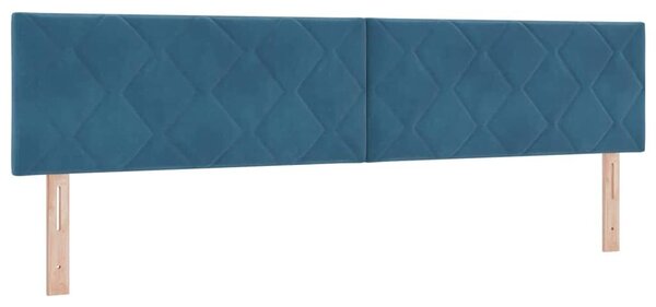 VidaXL LED ágytámla Sötét kék 200 cm Műbőr