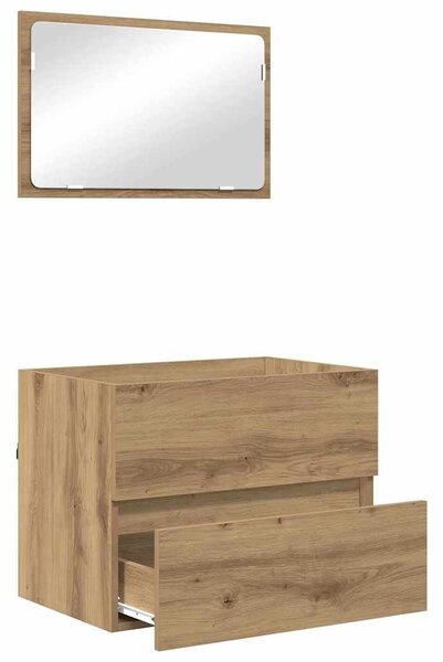VidaXL Fürdőszobai Bútor Készlet 2 pcs Artisan tölgy 57 x 37 x 45 cm