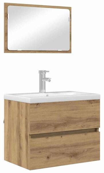 VidaXL Fürdőszobai Bútor Készlet 2 pcs Artisan tölgy 57 x 37 x 45 cm