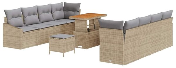 VidaXL Kerti Kanapé Szett párnával 11 pcs Beige és Világosszürke