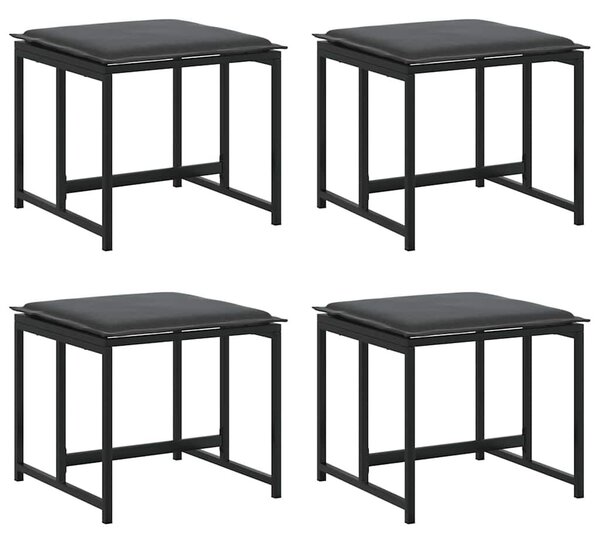 VidaXL Kert étkező szett 11 pcs Fekete Acél