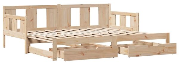 VidaXL kihúzható heverő fiókokkal matrac nélkül 90 x 190 cm