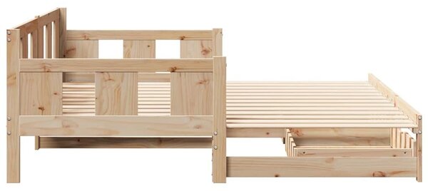 VidaXL kihúzható heverő fiókokkal matrac nélkül 90 x 190 cm