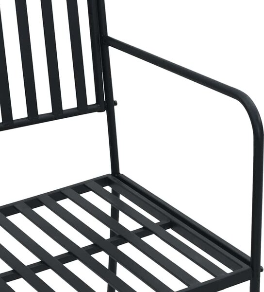 VidaXL Kerti pad Fekete 104 x 54 x 93cm Acél