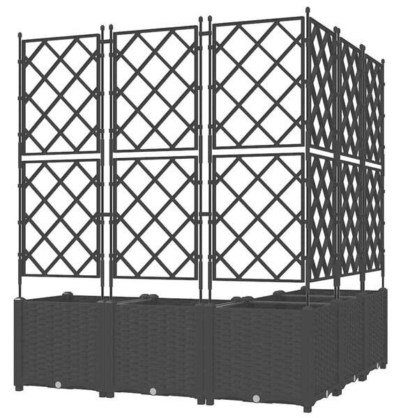VidaXL Kerti cserép 5 pcs Fekete 120 x 120 x 143 cm Acél