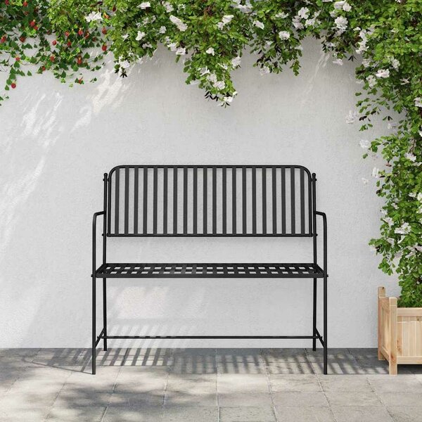 VidaXL Kerti pad Fekete 104 x 54 x 93cm Acél