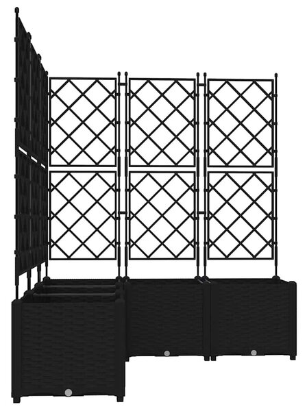VidaXL Kerti cserép 5 pcs Fekete 120 x 120 x 143 cm Acél