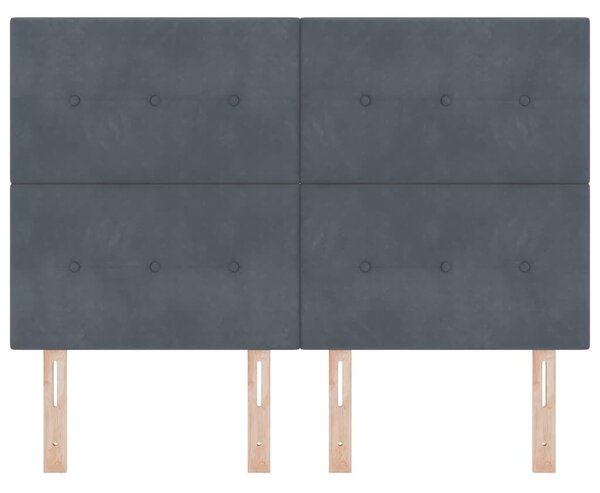 VidaXL LED ágytámla LED szalagokkal Szürke 144 cm Bársony