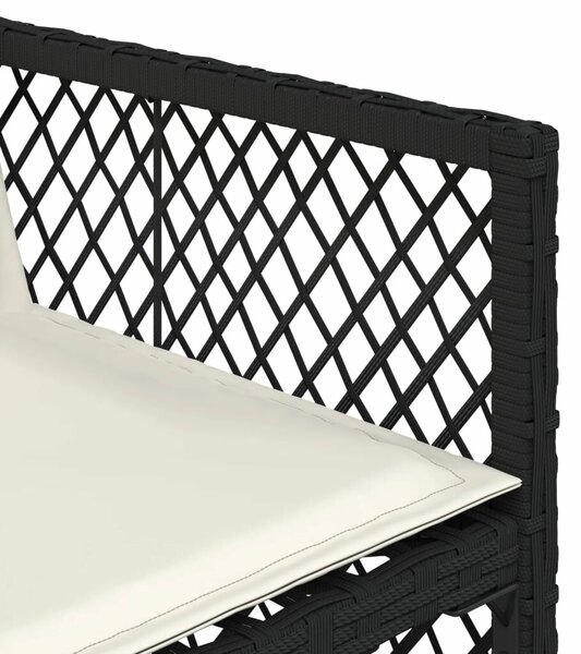 VidaXL 11 részes fekete polyrattan kerti étkezőgarnitúra párnákkal
