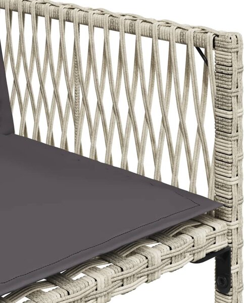 VidaXL 9részes világosszürke polyrattan kerti étkezőgarnitúra párnával