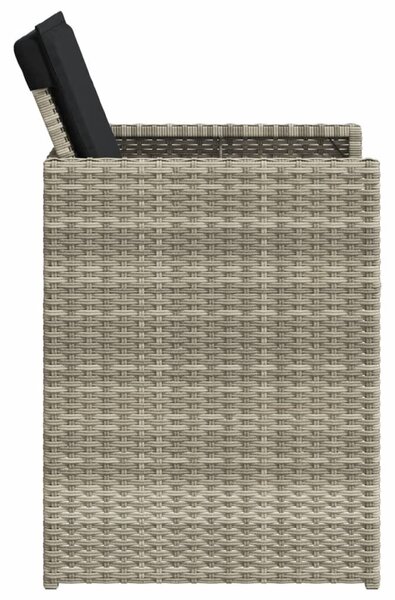 VidaXL 5részes világosszürke polyrattan kerti étkezőgarnitúra párnával