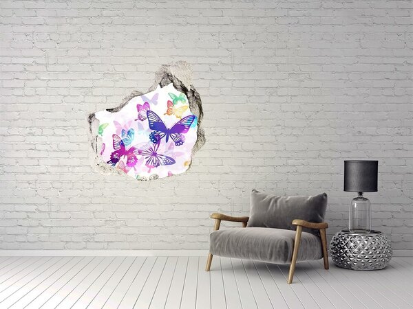 3d-s lyuk vizuális effektusok matrica Színes pillangók