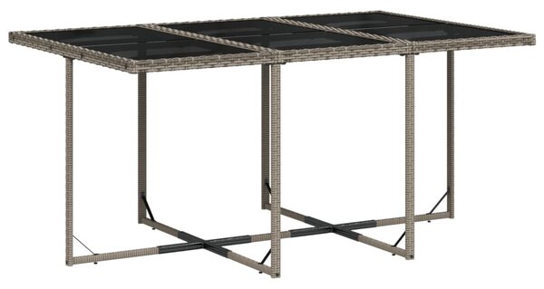 VidaXL 7 db szürke polyrattan kerti étkezőgarnitúra párnákkal