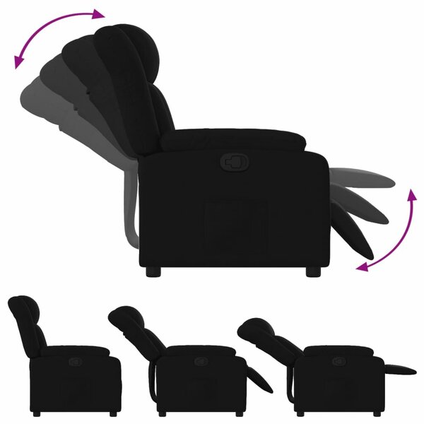VidaXL fekete szövet relaxfotel