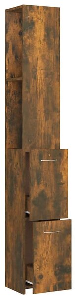 Füstös tölgy színű szerelt fa fürdőszobaszekrény 25x26,5x170 cm