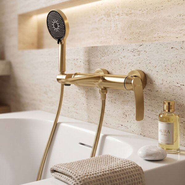 Fürdőkád csaptelep PREMIUM REA Como Brush Gold