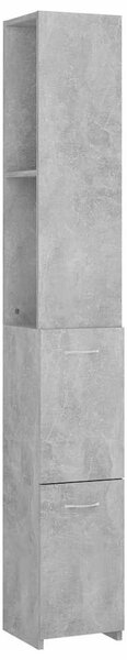 Betonszürke szerelt fa fürdőszobaszekrény 25x26,5x170 cm