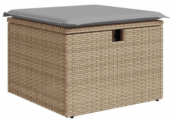 VidaXL Kerti Kanapé Szett párnával 7 pcs Bézs Poli rattan