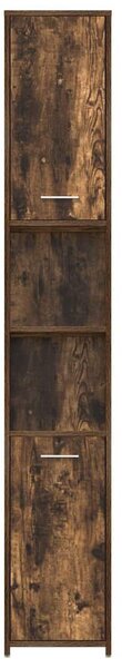 Füstös tölgy színű szerelt fa fürdőszobaszekrény 30x30x183,5 cm