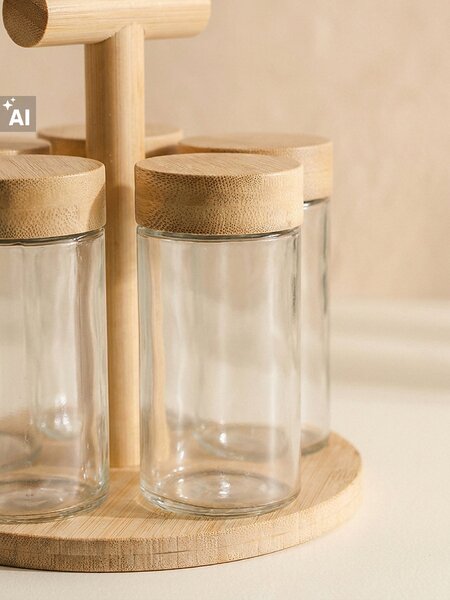 Sinsay - Fűszertartók állvánnyal 6 pack - bézs