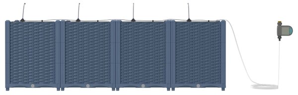 VidaXL Kerti cserép 4 db Szürke 160 x 40 x 52 cm PP