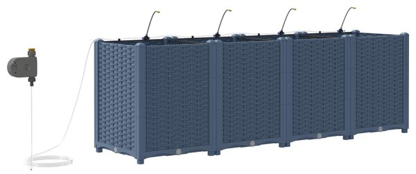 VidaXL Kerti cserép 4 db Szürke 160 x 40 x 52 cm PP