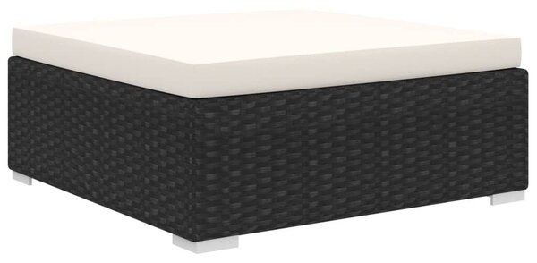 VidaXL 8-részes fekete polyrattan kerti bútorszett párnákkal