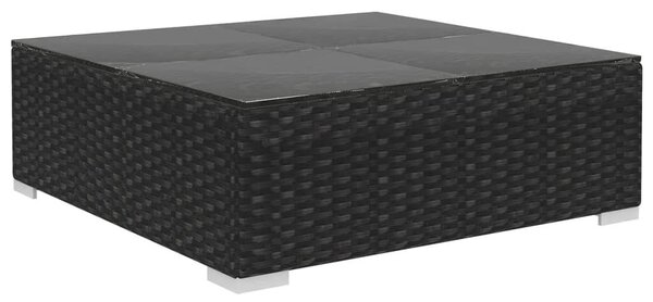 VidaXL 8-részes fekete polyrattan kerti bútorszett párnákkal