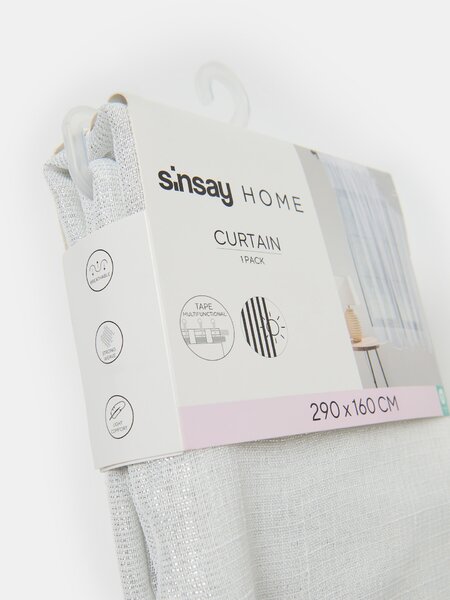 Sinsay - Féláttetsző függöny behúzószalaggal fémes szállal - fehér