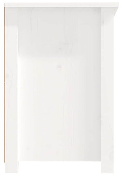 Fehér tömör fenyőfa TV-szekrény 114x35x52 cm