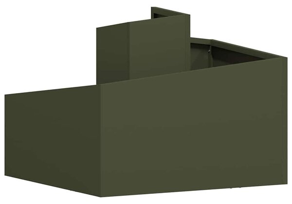 VidaXL Kerti cserép Oliva zöld 60 x 60 x 50 cm Acél