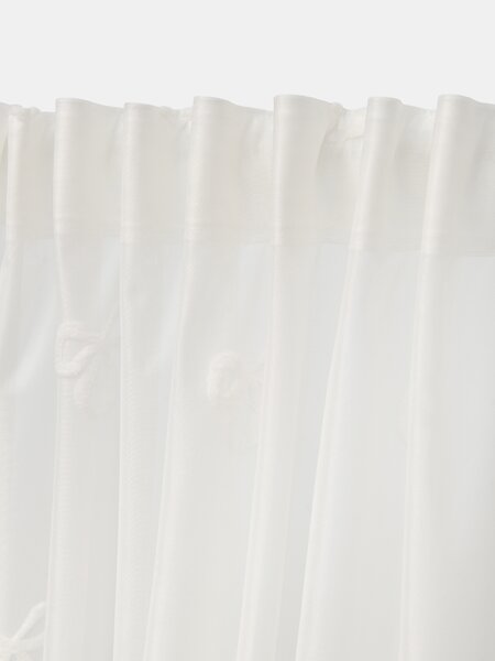 Sinsay - Félig áttetsző függöny szett behúzó szalaggal masni mintával 2 pack - fehér