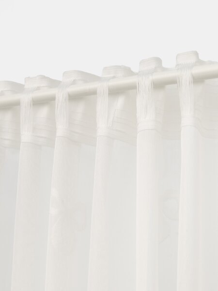 Sinsay - Félig áttetsző függöny szett behúzó szalaggal masni mintával 2 pack - fehér