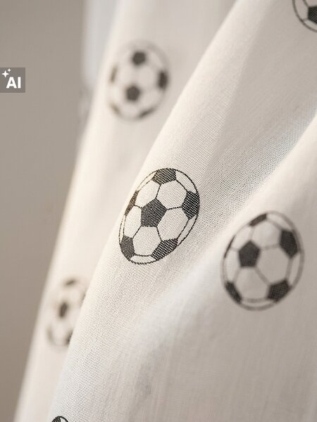 Sinsay - Félátlátszó függöny behúzószalaggal és futballmintával - fekete