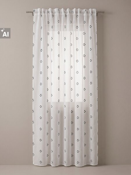 Sinsay - Félátlátszó függöny behúzószalaggal és futballmintával - fekete