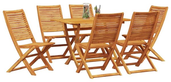 VidaXL Kert étkező szett 7 pcs Barna Tömör Akácfa