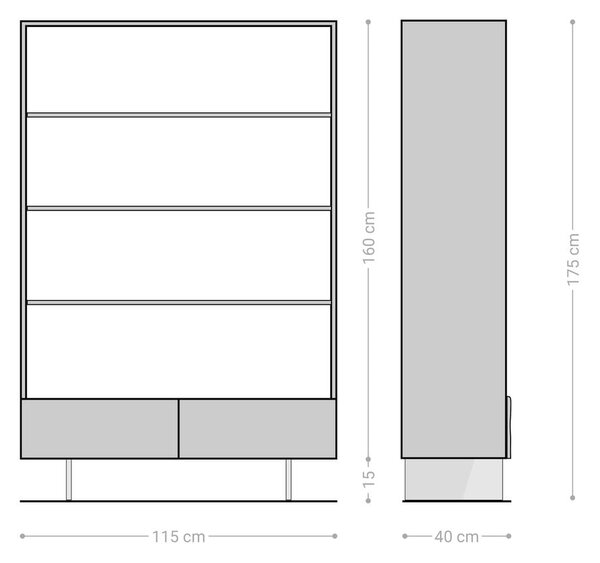 DELIFE Polcok New Live-Edge 115x150 cm akác természetes 2 fiók üvegláb lebegő